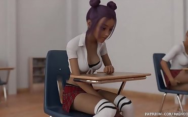 Unruly Students by Redvoidcgi (futanari fucks themselves in public classroom)